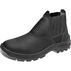 BOTINA COURO PRETA COM ELASTICO BIDENSIDADE VULCFLEX NUMERO 35