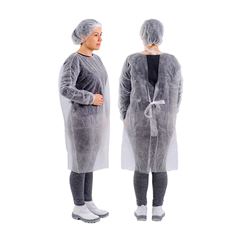 AVENTAL TNT MANGA LONGA COM CINTO G20 10 UNIDADES PREVEMAX