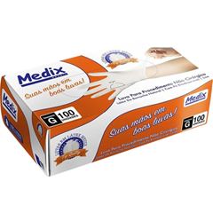 LUVA LATEX TAMANHO G 100 COM PO ANVISA MEDIX 
