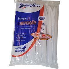 FACA DESCARTAVEL LEVE BRANCA 1X50 UNIDADES STRAWPLAST