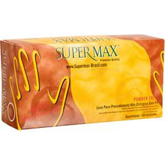 LUVA LATEX TAMANHO PP COM 100 UNIDADES SEM PO COM ANVISA SUPERMAX