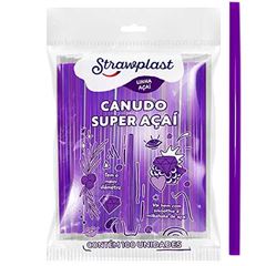 CANUDO SACHE 10MM ACAI ROXO 100 UNIDADES STRAWPLAST 