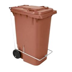 CONTEINER PLASTICO 240LT MARROM COM PEDAL PRIMEPRO