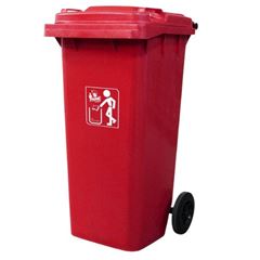 CONTEINER PLASTICO 120L VERMELHO COM PEDAL PRIME PRO