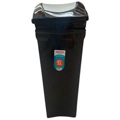 LIXEIRA COM TAMPA BASCULANTE PRETA 40LT SANREMO