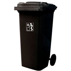 CONTAINER PLASTICO 120L SEM PEDAL PRETO PRIME PRO