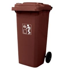 CONTAINER PLASTICO 120L SEM PEDAL MARROM PRIME PRO