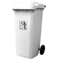 CONTAINER PLASTICO 120L SEM PEDAL BRANCO PRIME PRO