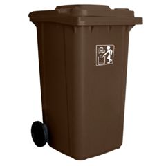 CONTAINER PLASTICO 240L SEM PEDAL MARROM PRIME PRO