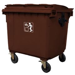 CONTAINER PLASTICO 1100 LITROS MARROM SEM PEDAL PRIME PRO