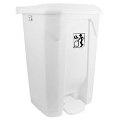 LIXEIRA COM PEDAL 100LTS BRANCA PRIME PRO