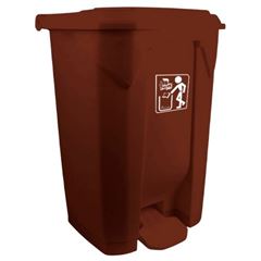 LIXEIRA COM PEDAL 100LTS MARROM PRIME PRO