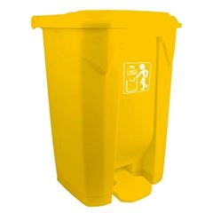 LIXEIRA COM PEDAL 100LTS AMARELA PRIME PRO