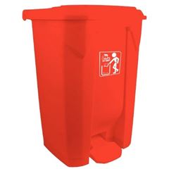 LIXEIRA COM PEDAL 100LTS VERMELHA PRIME PRO