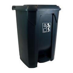 LIXEIRA COM PEDAL 80LTS PRETA PRIME PRO