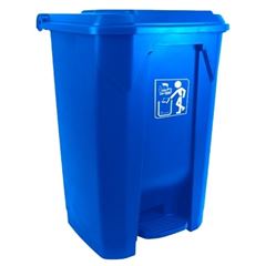LIXEIRA COM PEDAL 80LTS AZUL PRIME PRO