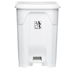 LIXEIRA COM PEDAL 50LTS BRANCA PRIME PRO