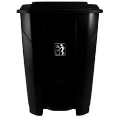 LIXEIRA COM PEDAL 50LTS PRETA PRIME PRO