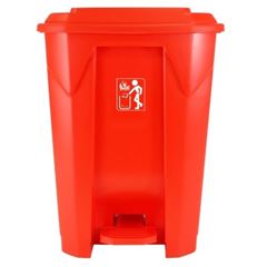 LIXEIRA COM PEDAL 50LTS VERMELHA PRIME PRO