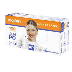 LUVA LATEX TAMANHO PP COM 100 UNIDADES SEM PO INOVEN