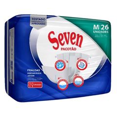 FRALDA SEVEN MASTER PACOTAO TAMANHO M 26 UNIDADES