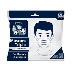 MASCARA TRIPLA TNT 50UN BRANCA PRIMEPRO 