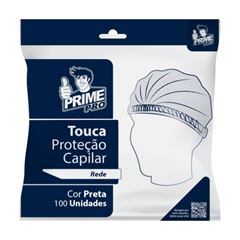 TOUCA PROTETORA CAPILAR PRETA REDE 100UN PRIMEPRO 