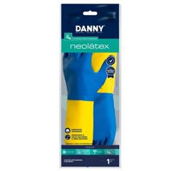 LUVA BICOLOR NEOLATEX AMARELA E AZUL TAMANHO P DANNY