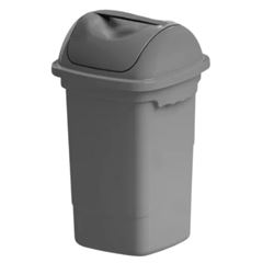 LIXEIRA COM TAMPA BASCULANTE CINZA 30LT PLASVALE