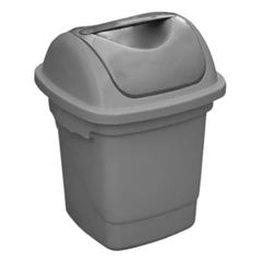 LIXEIRA COM TAMPA BASCULANTE CINZA 10LT PLASVALE