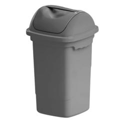 LIXEIRA COM TAMPA BASCULANTE CINZA 14LT PLASVALE