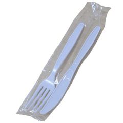 CONJUNTO FACA+GARFO BRANCO 1X150 UNIDADES PLASTFOOD