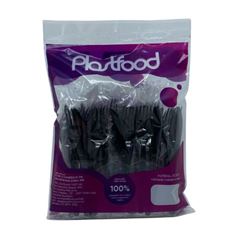 CONJUNTO FACA+GARFO PRETO 6X25 UNIDADES PLASTFOOD