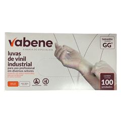 LUVA VINIL TAMANHO GG COM 100 UNIDADES SEM PO VABENE