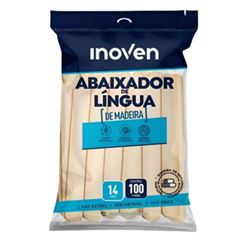 ABAIXADOR DE LINGUA DE MADEIRA COM 100 UNIDADES INOVEN