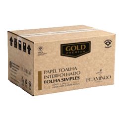 TOALHA PAPEL 2 DOBRAS VIRGEM 2400 FOLHAS 20X22CM GOLD PREMIUM