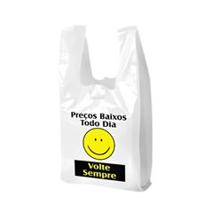 SACOLA PLASTICA BRANCA 38X48CM BIODEGRADAVEL 1000 UNIDADES VOLTE SEMPRE