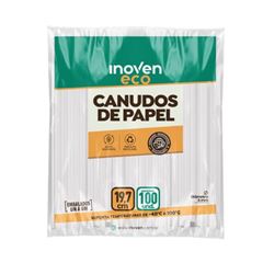 CANUDO BIO PAPEL SACHE 6MM BRANCO 100 UNIDADES INOVEN 