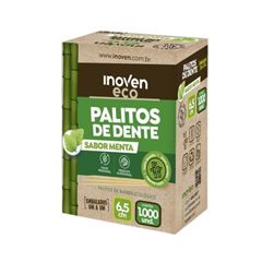 PALITO DENTAL BAMBU SACHE MENTA 1000 UNIDADES INOVEN 