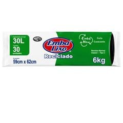 SACO PRETO 30 LITROS RECICLADO 1X30 UNIDADE PARA LIXO ROLO EMBALIXO