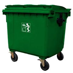 CONTAINER PLASTICO 660L VERDE SEM PEDAL PRIME PRO