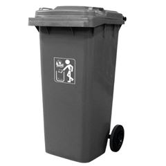 CONTAINER PLASTICO 120LT SEM PEDAL CINZA PRIME PRO