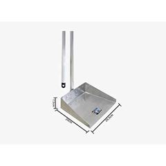 PA PARA LIXO GRANDE DE ALUMINIO COM CABO ALUMINIO 90CM PRIME 