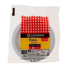PRATO PLASTICO 18CM RASO BRANCO 50X10UN COPOBRAS