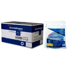 PRATO PLASTICO P15 RASO BRANCO 100X10UNIDADE CRISTAL