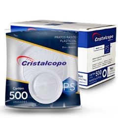 PRATO PLASTICO P21 BRANCO RASO 50X10UNIDADE CRISTAL